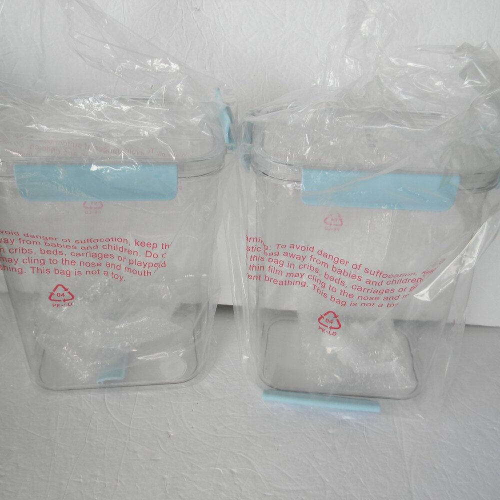NEW Cella Set of (2) 1-Gallon Beverage Dispensers CLEAR/BLUE PLASTIC